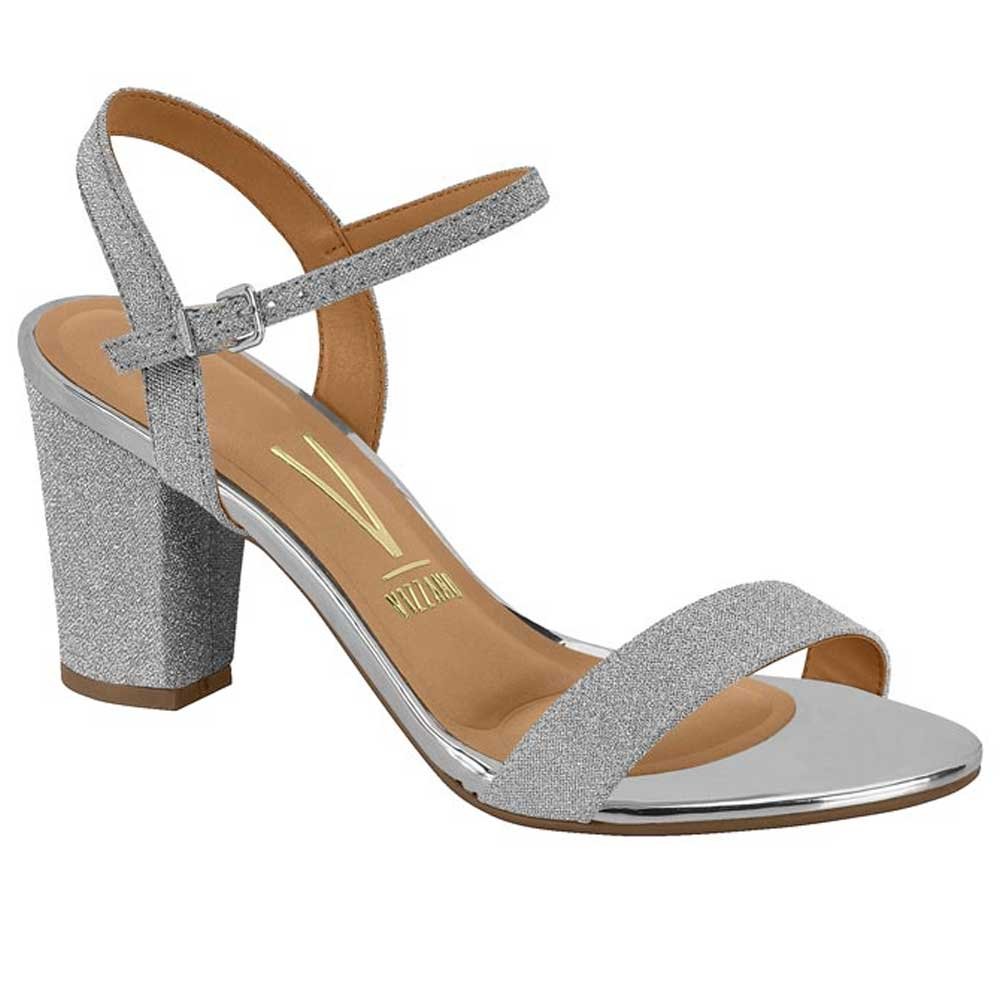 Sandália Feminina Tela Shine Prata Vizzano 6262.474