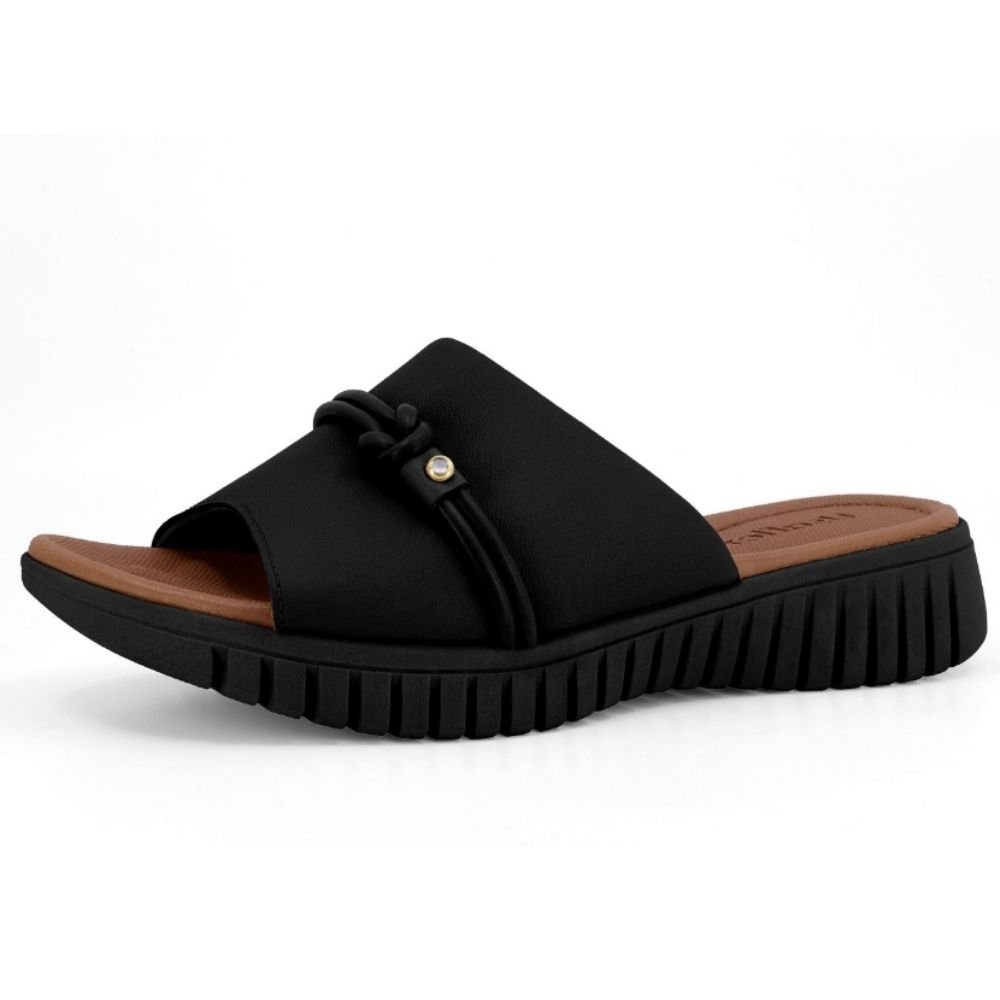 Tamanco Feminino Couro Preto Usaflex UD11008 Preto 2