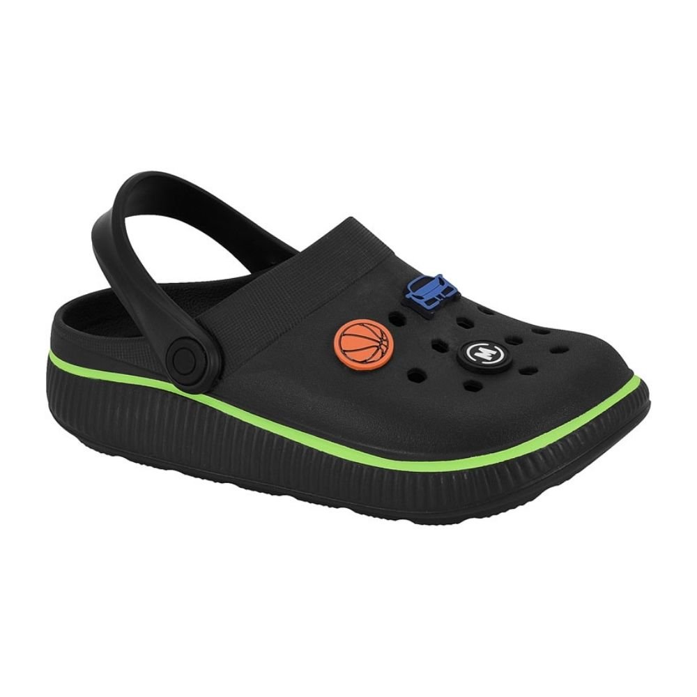 Sandália Babuche Infantil Preto Amarelo Neon Molekinho 2874.202