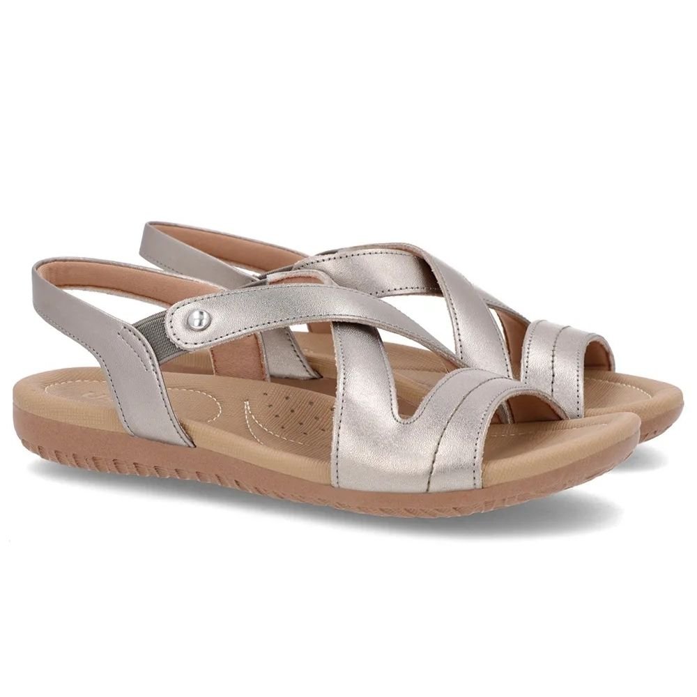 Sandália Rasteira Feminina Elástico Aço Usaflex R1804 Prata 3