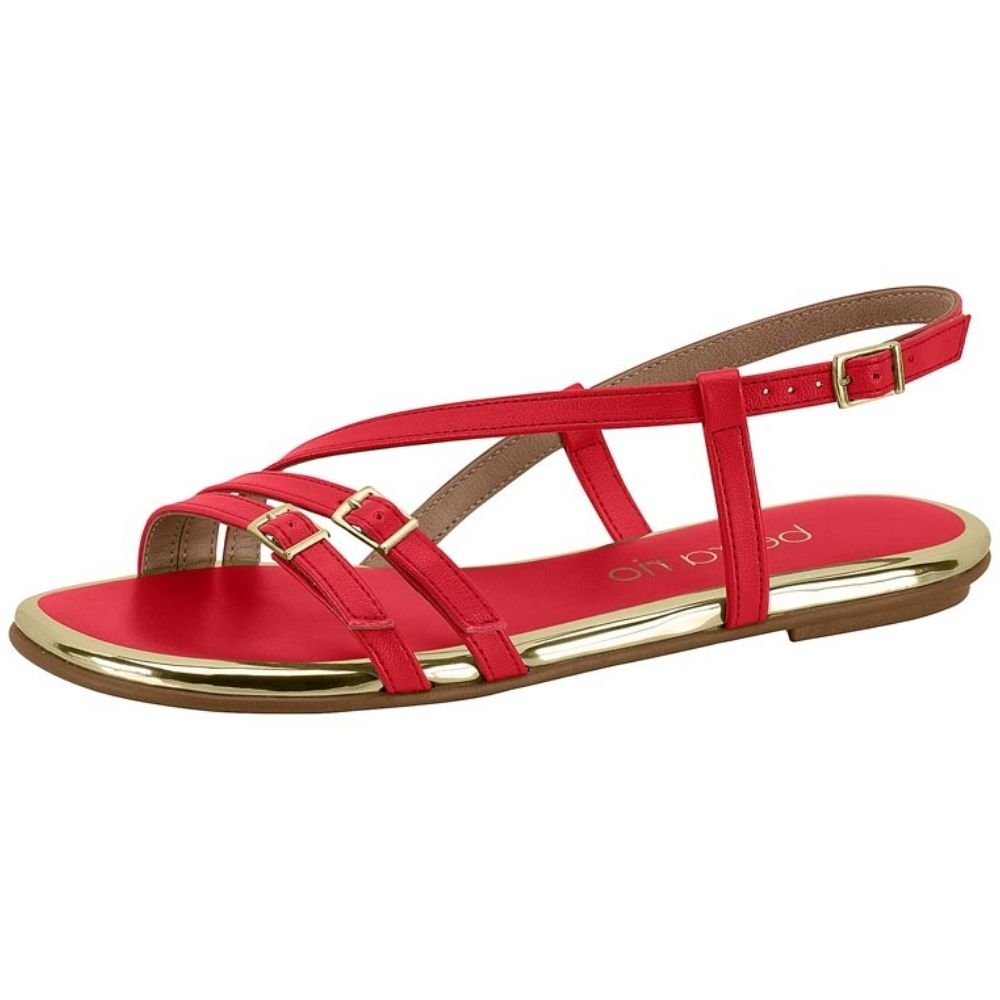 Sandália Rasteira Feminina Vermelho Beira Rio 8367.664 Vermelho 2