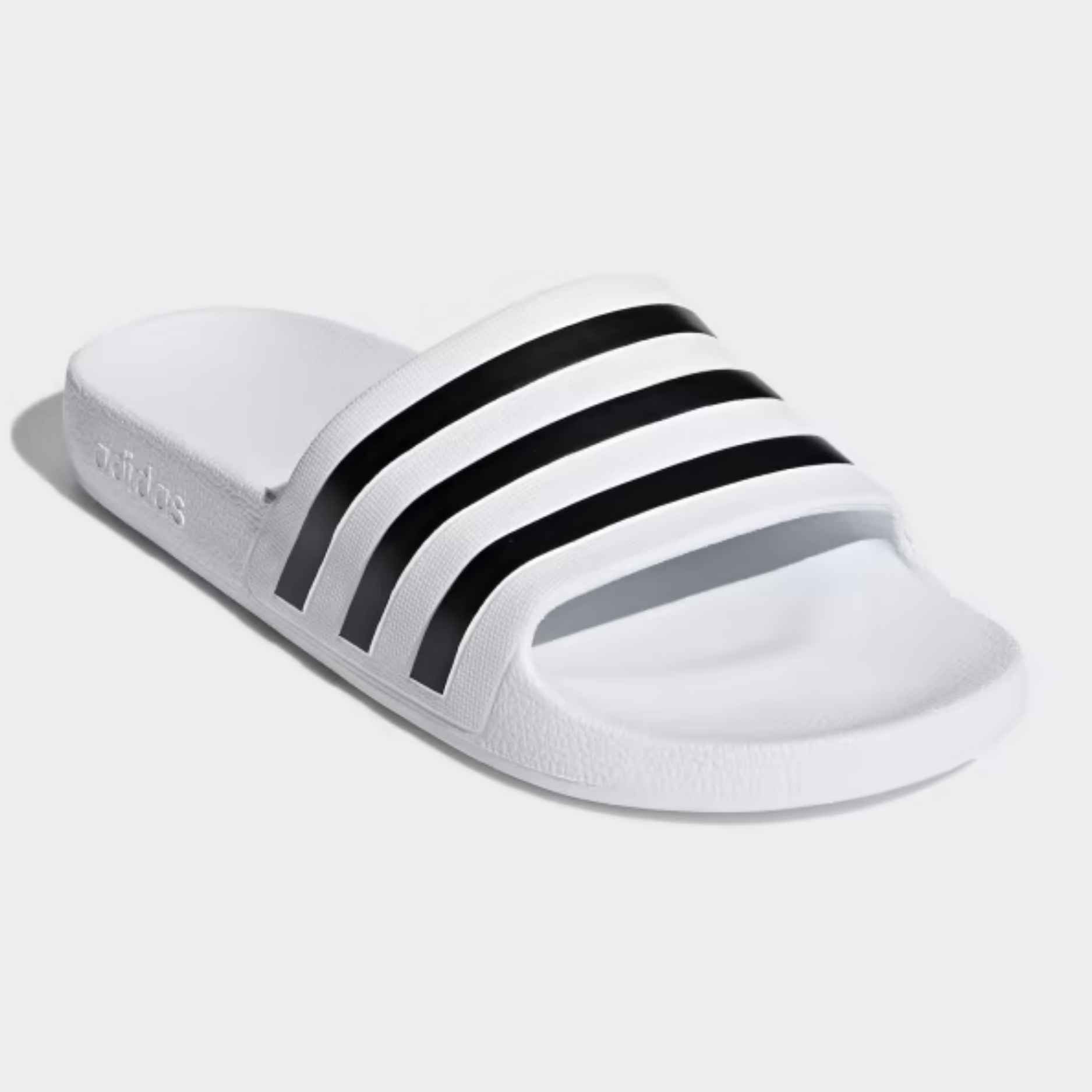 Chinelo Unissex Slide Adilette Aqua Branco Preto Adidas F35539 Branco 2
