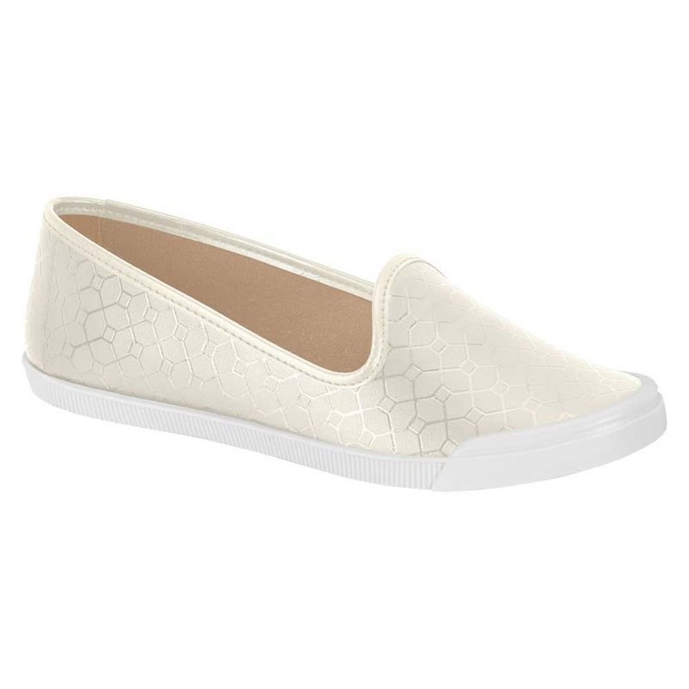 Sapatilha Feminina Slipper Nissi Branco Off Moleca 5109.712