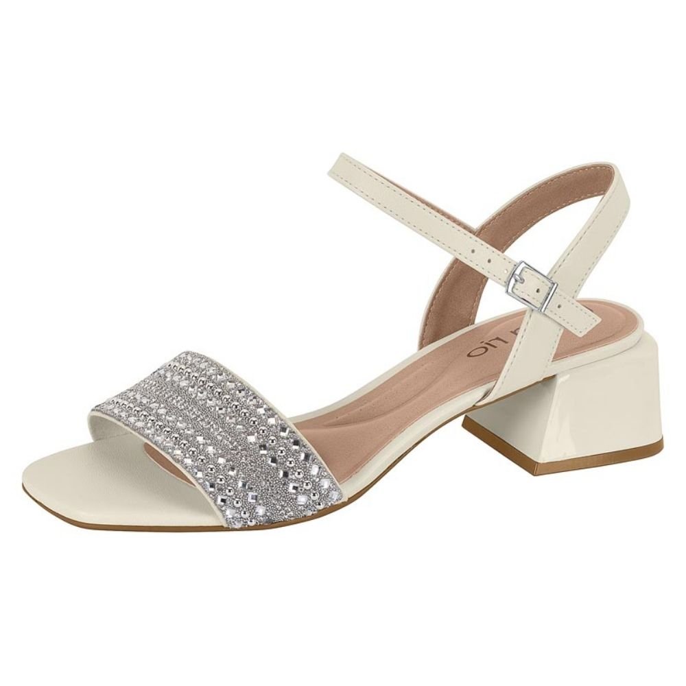 Sandália Feminina Salto Bloco Branco Off Beira Rio 8423.232 Branco 2