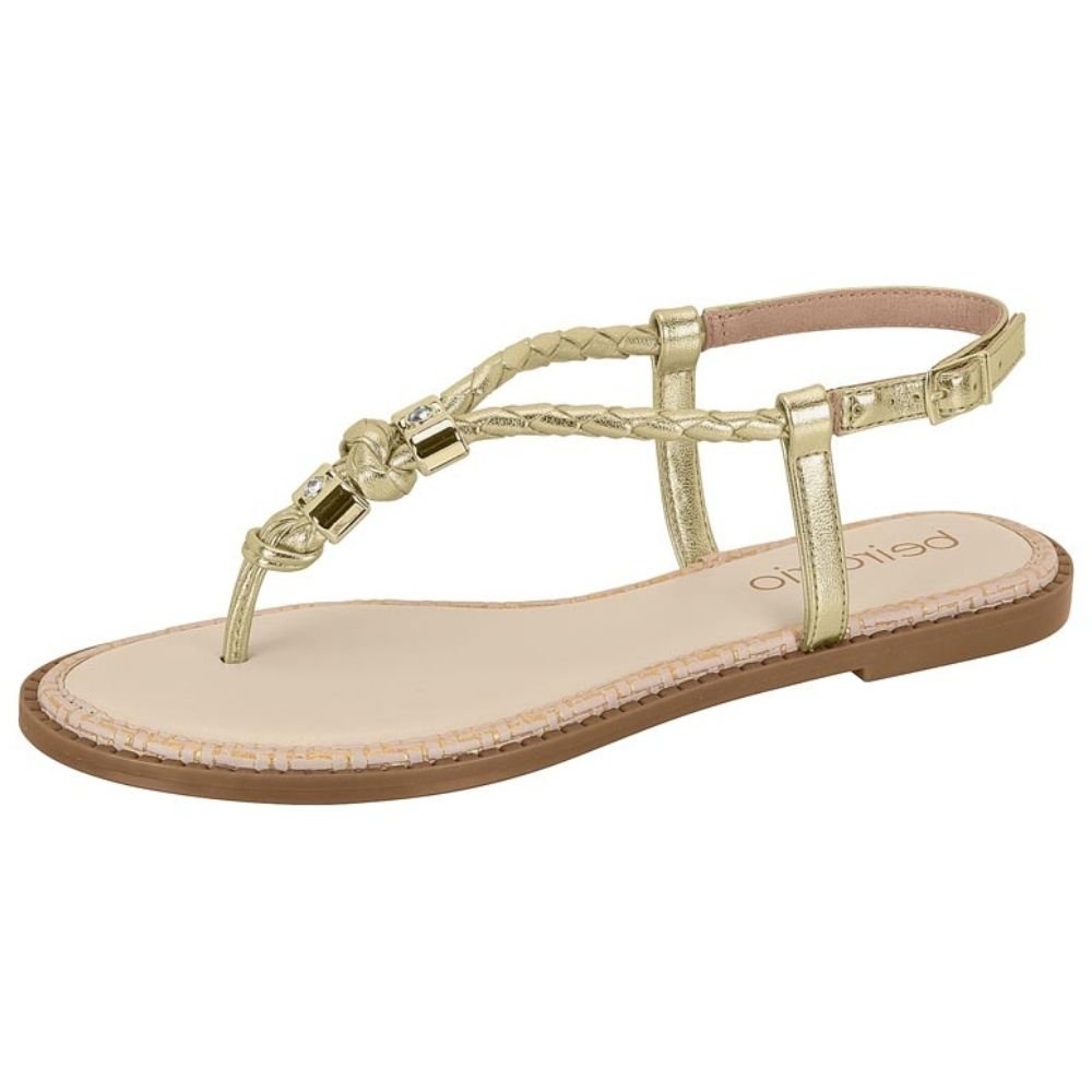 Sandália Rasteira Feminina Dourado Beira Rio 8472.414 Dourado 2