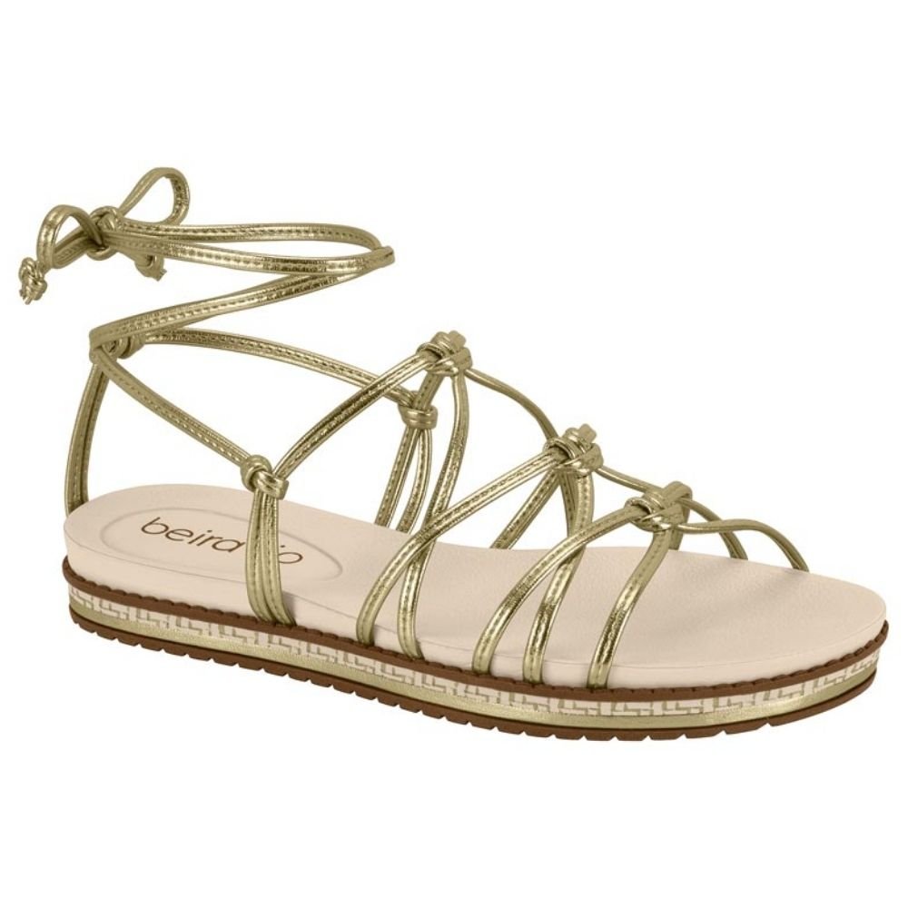 Sandália Feminina Flatform Dourado Beira Rio 8321.1856