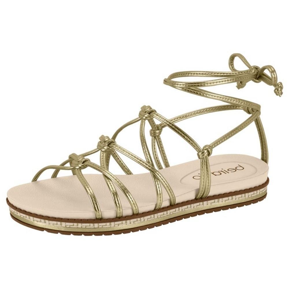 Sandália Feminina Flatform Dourado Beira Rio 8321.1856 Dourado 2