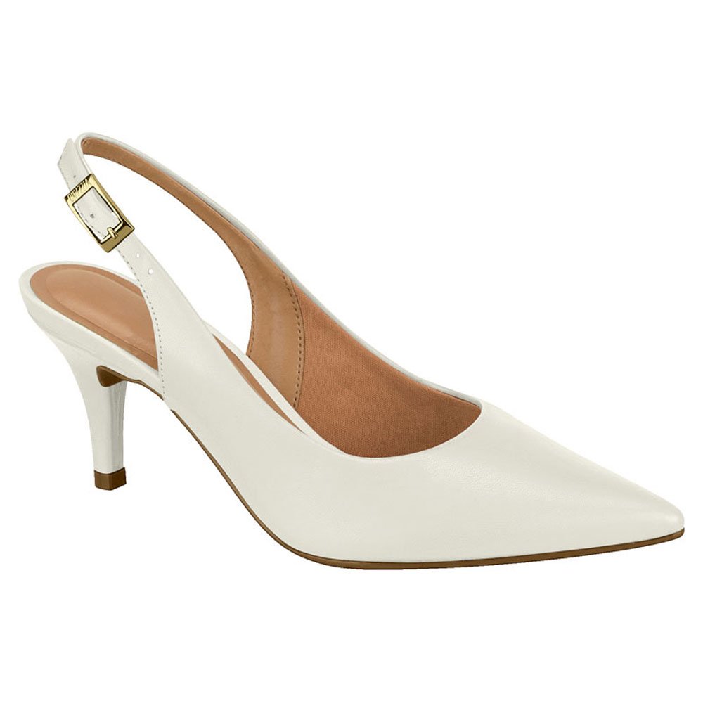 Scarpin Feminino Slingback Pelica Branco Off Vizzano 1185.700