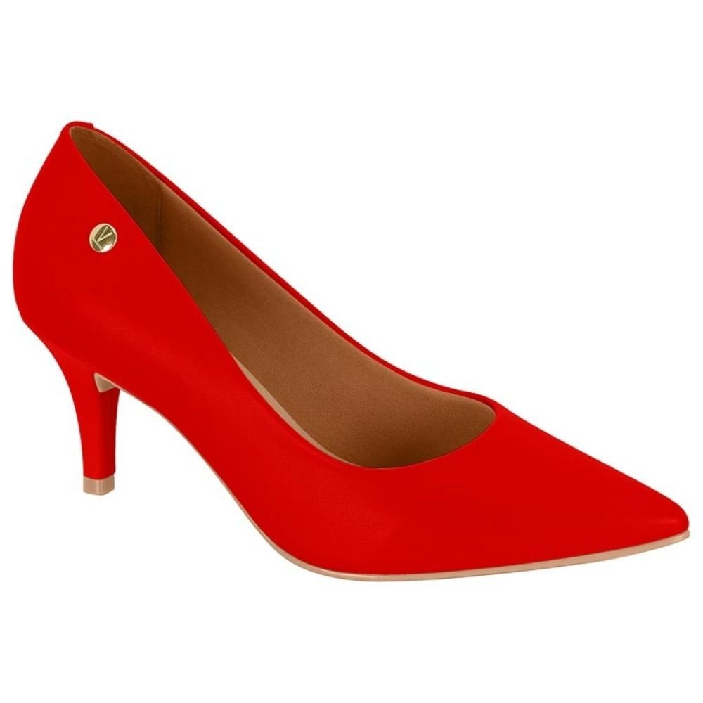 Scarpin Feminino Salto Médio Pelica Vermelho Ruby Vizzano 1185.702