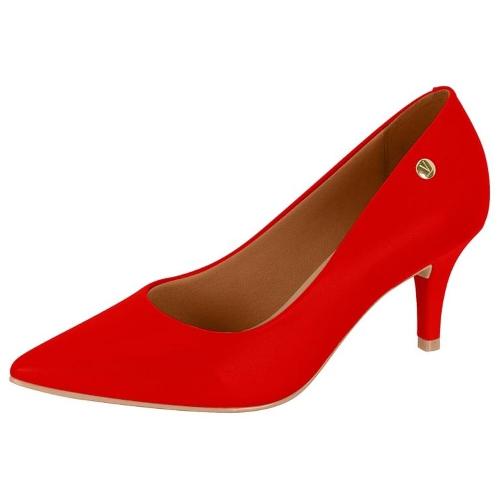 Scarpin Feminino Salto Médio Pelica Vermelho Ruby Vizzano 1185.702 Vermelho 2