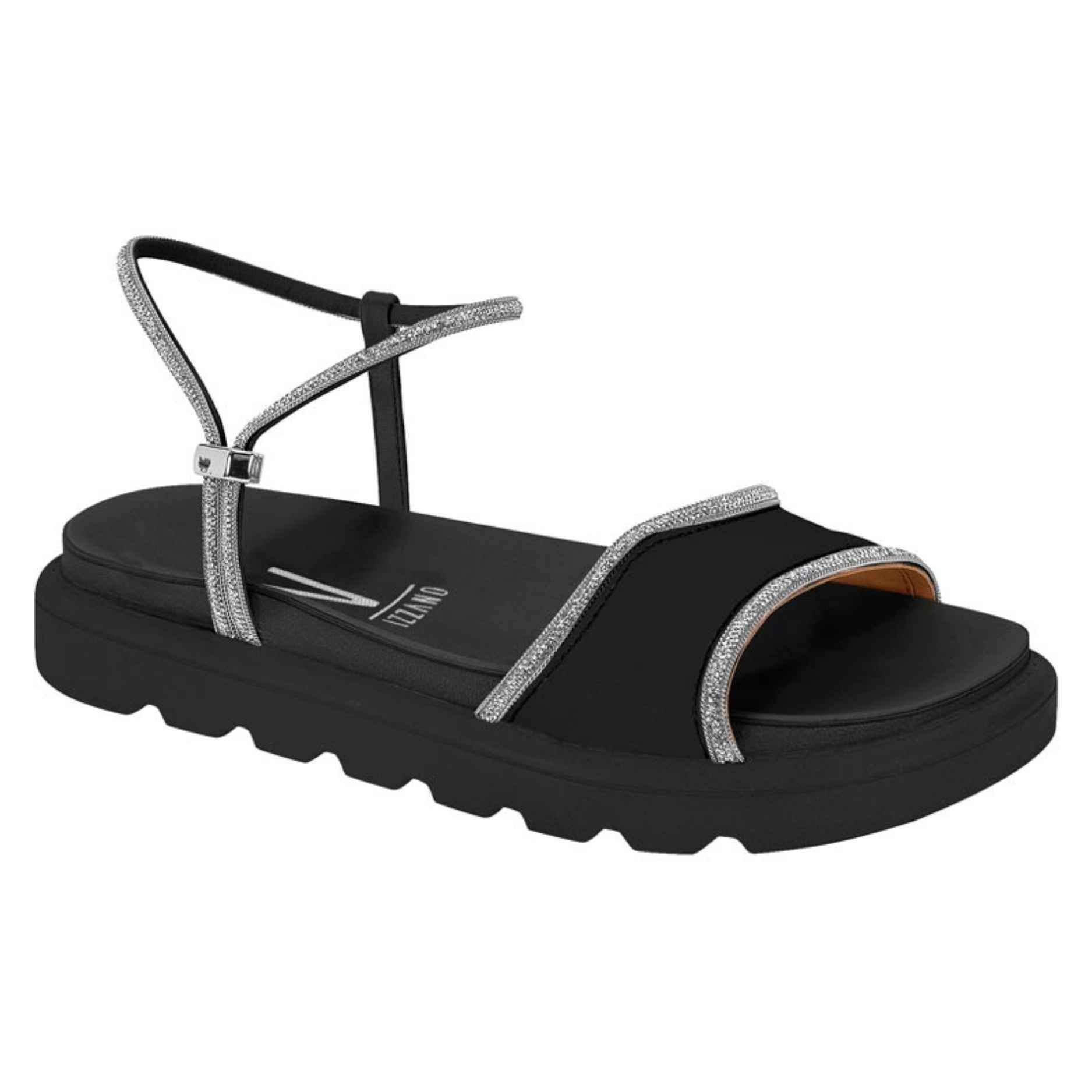 Sandália Papete Feminina Preto Cristal Vizzano 6459.136