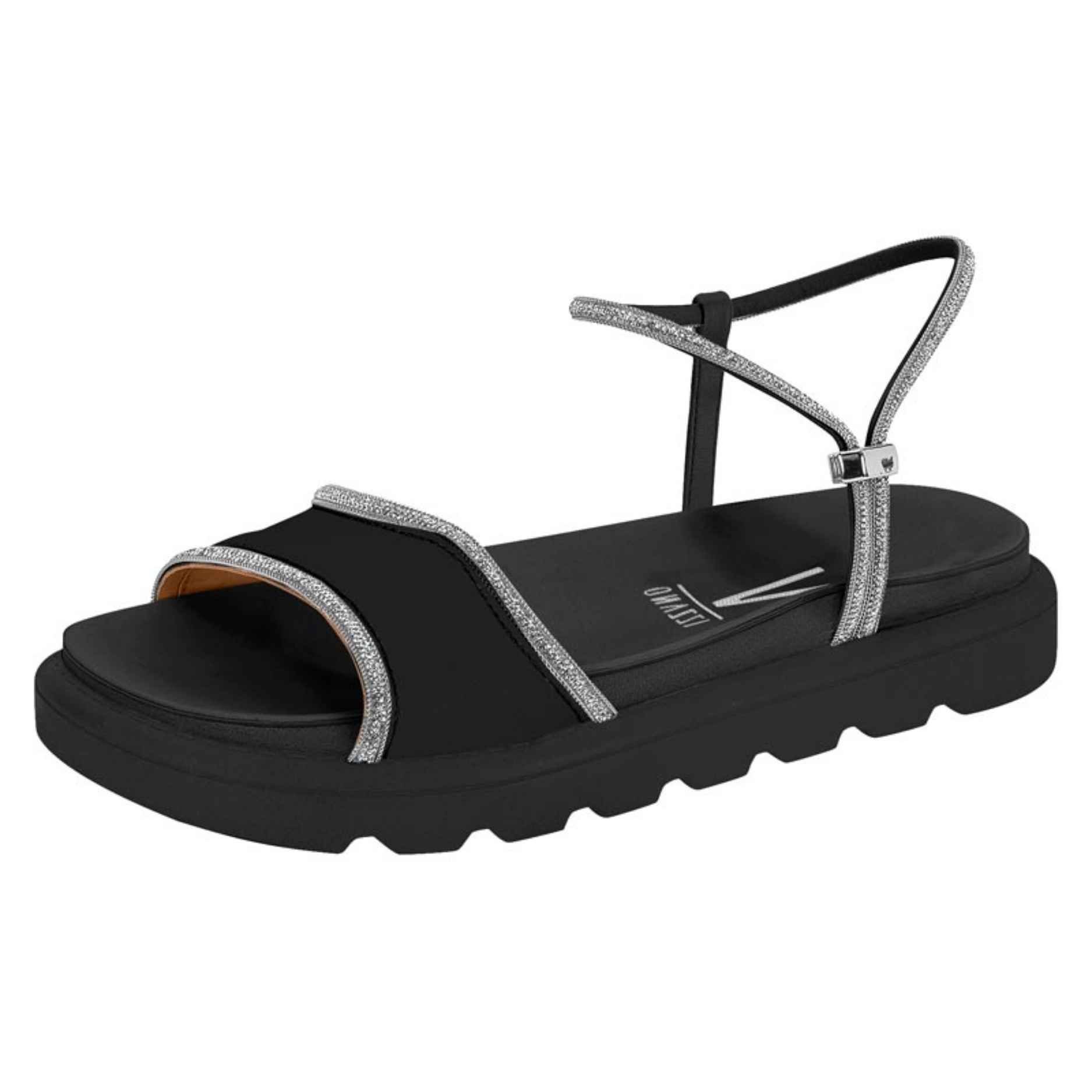 Sandália Papete Feminina Preto Cristal Vizzano 6459.136 Preto 2