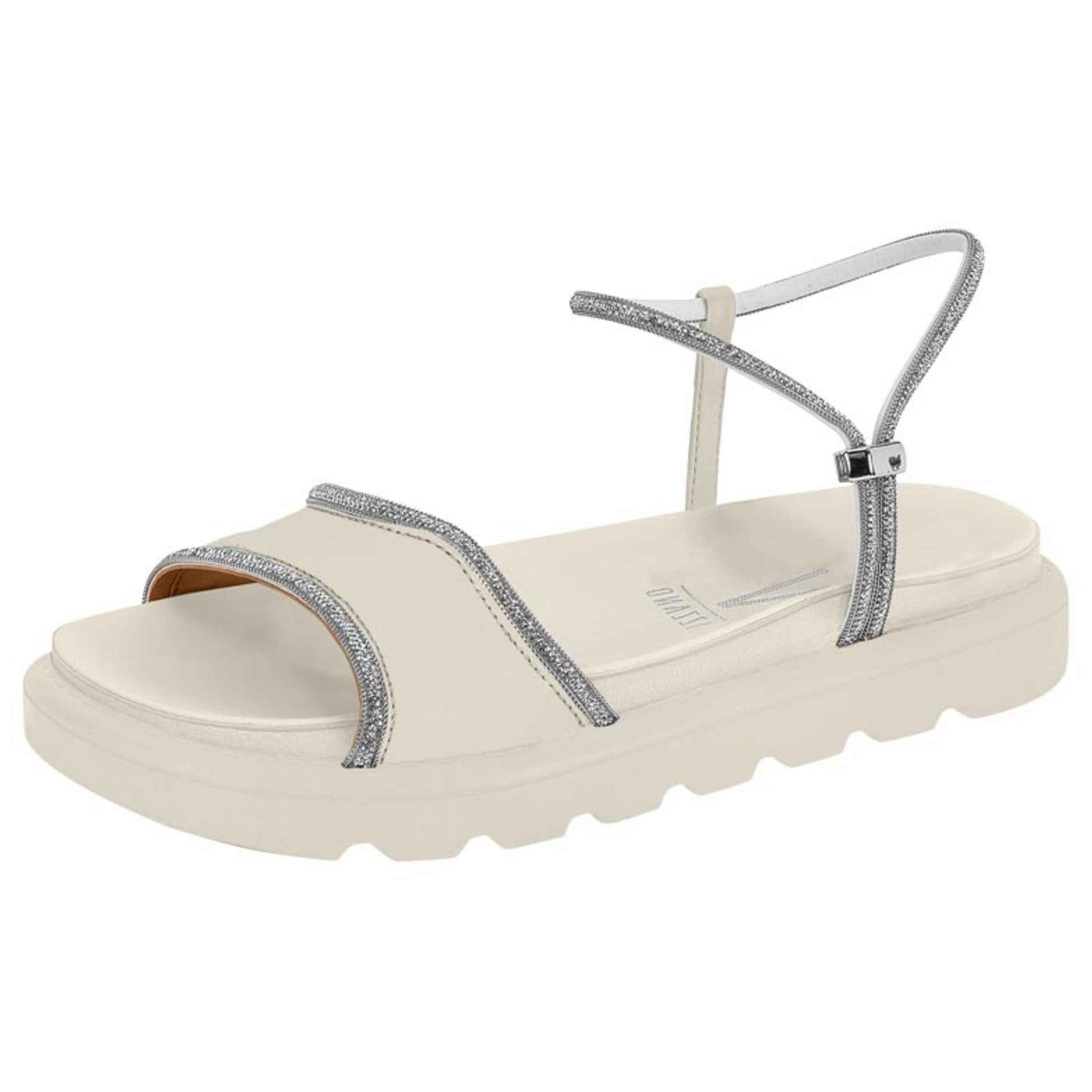 Sandália Papete Feminina Branco Off Cristal Vizzano 6459.136 Branco 2