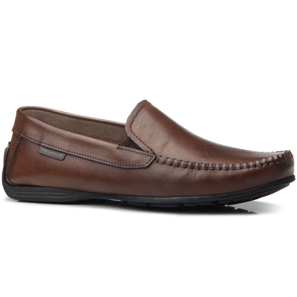 Mocassim Masculino Couro Drive Pinhão Brown Pegada 140773-01