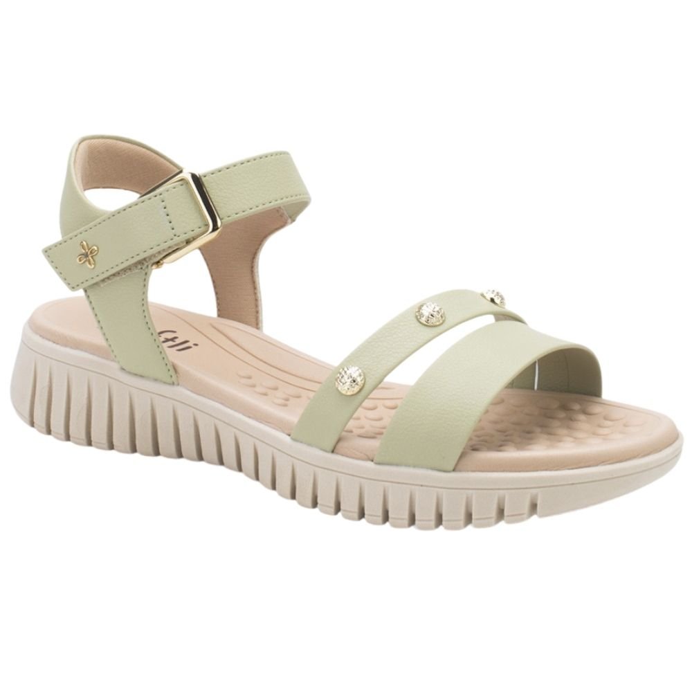 Sandália Feminina Papete Flatform Pistache Softli 10027.10306
