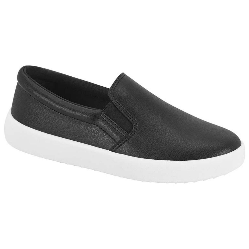Tênis Feminino Slip On Flatform Preto Branco Moleca 5830.100