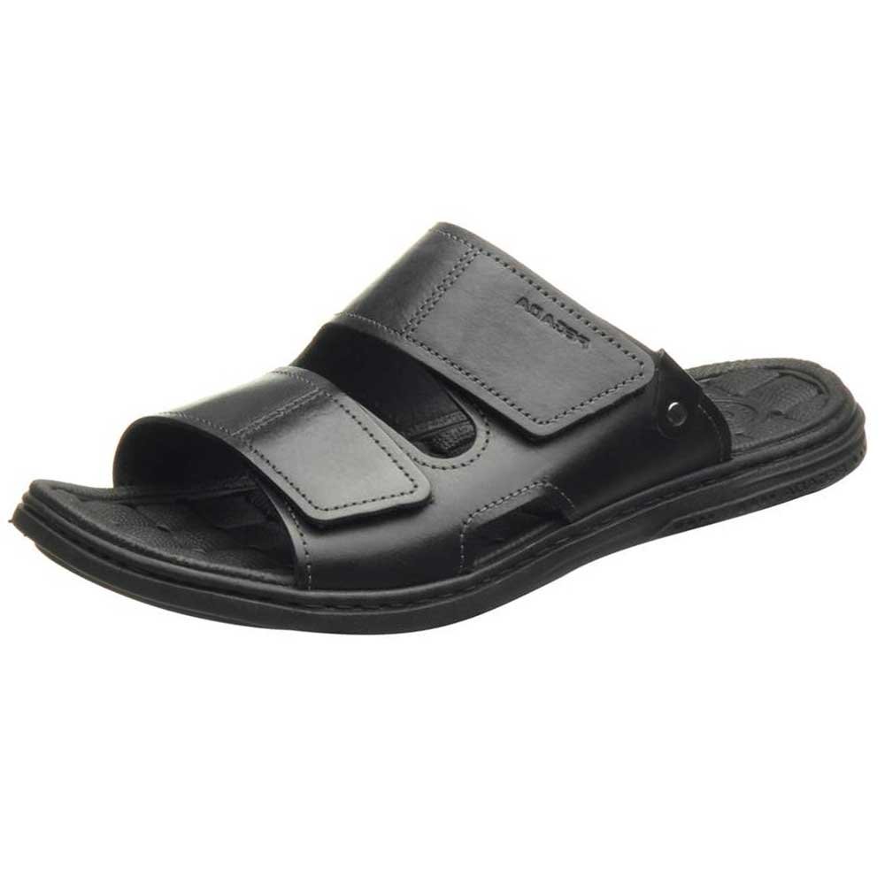 Chinelo Masculino Slide Tira Dupla Couro Preto Pegada 131283-03 Preto 2