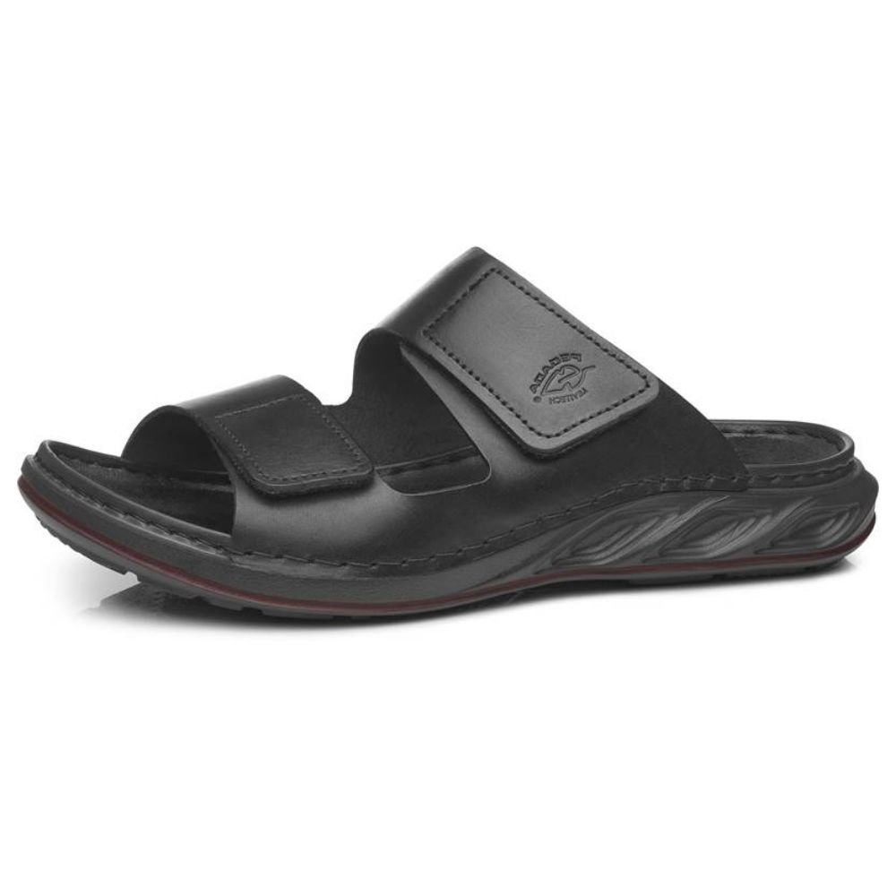 Chinelo Masculino Couro Preto Pegada 134101-05 Preto 2