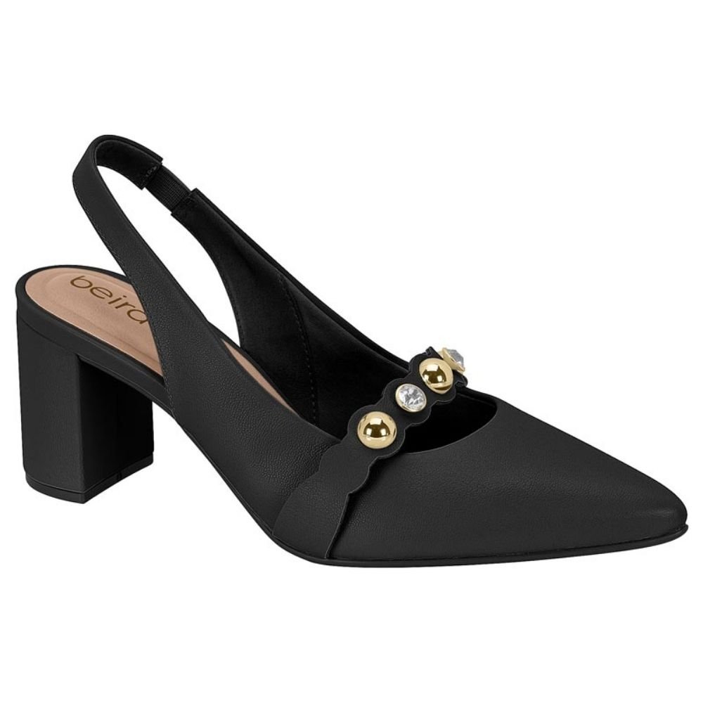 Scarpin Feminino Slingback Preto Beira Rio 4241.235