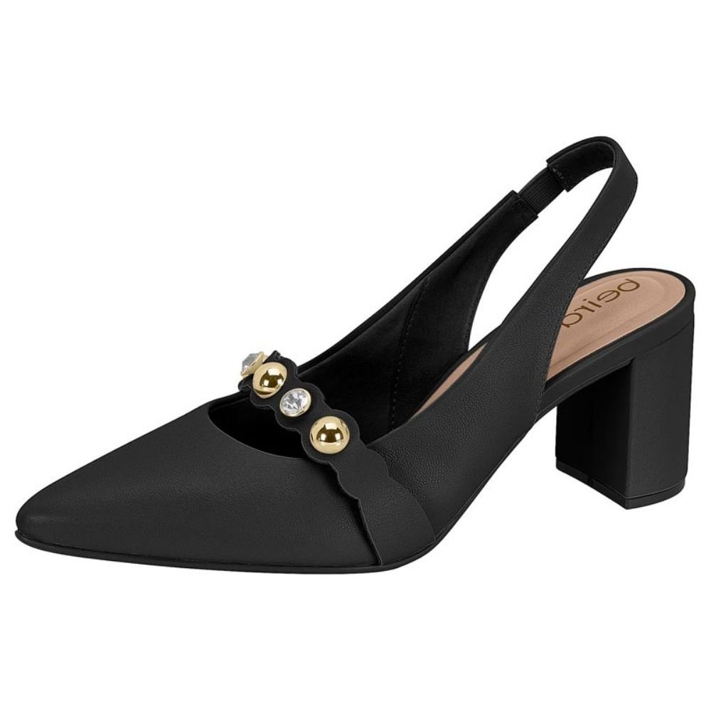 Scarpin Feminino Slingback Preto Beira Rio 4241.235 Preto 2