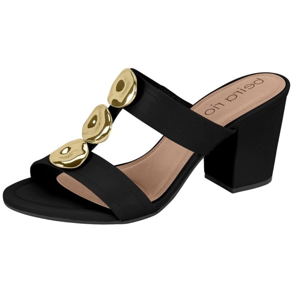 Tamanco Feminino Salto Bloco Preto Beira Rio 8280.691 Preto 2