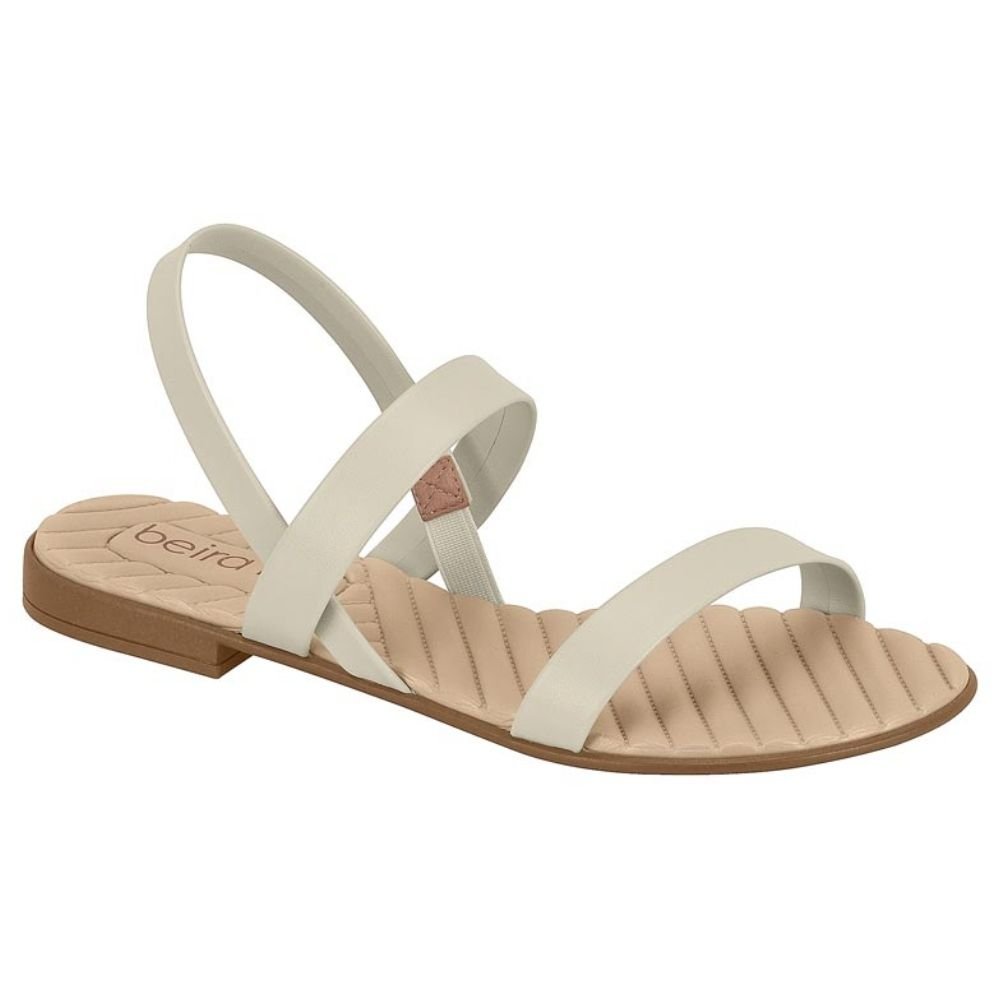 Sandália Rasteira Feminina Branco Off Beira Rio 8519.113