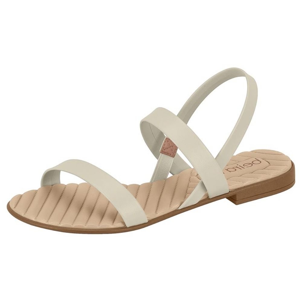 Sandália Rasteira Feminina Branco Off Beira Rio 8519.113 Branco 2