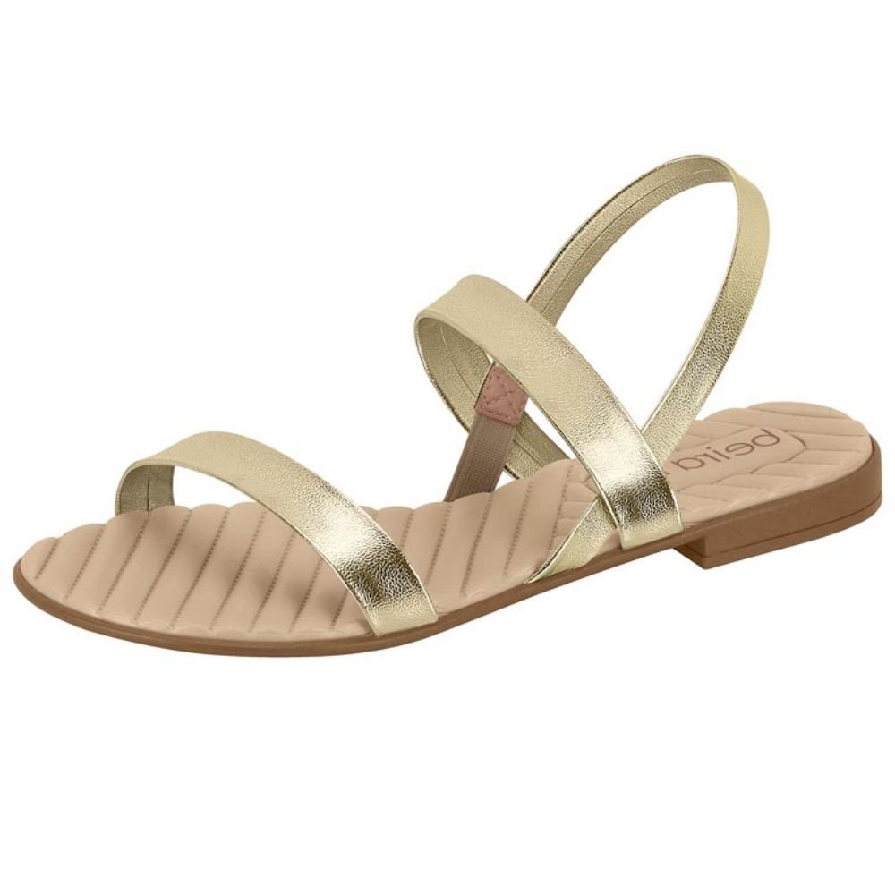Sandália Rasteira Feminina Dourado Beira Rio 8519.113 Dourado 2