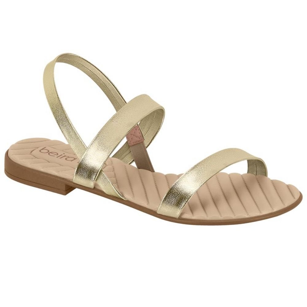 Sandália Rasteira Feminina Dourado Beira Rio 8519.113