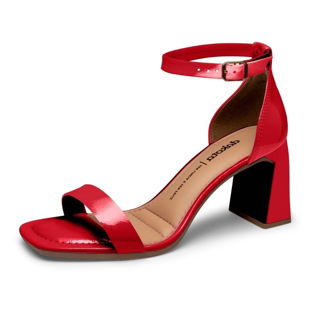 Sandália Feminina Salto Bloco Vermelho Dakota Y9503-0006 Vermelho 2