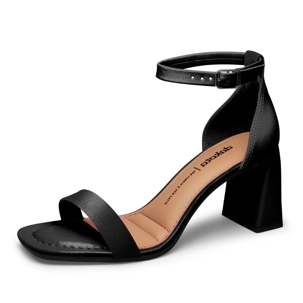 Sandália Feminina Salto Bloco Preto Dakota Y9503-0009 Preto 2
