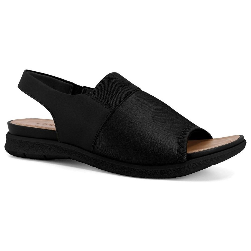 Sandália Feminina Papete Elastano Preto Usaflex AA30016