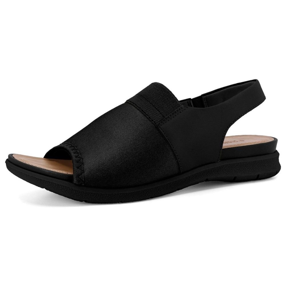 Sandália Feminina Papete Elastano Preto Usaflex AA30016 Preto 2