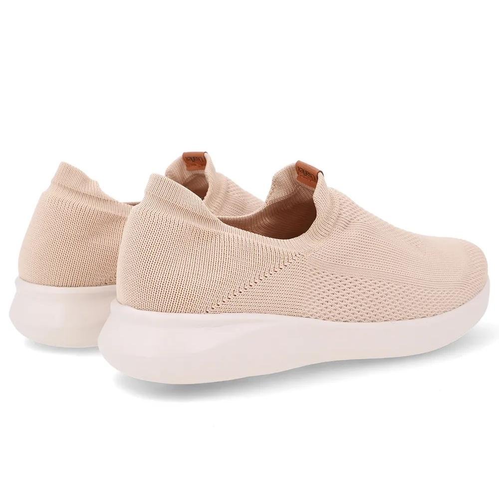 Tênis Casual Feminino Tricot Blush Usaflex UD03005 Bege 4
