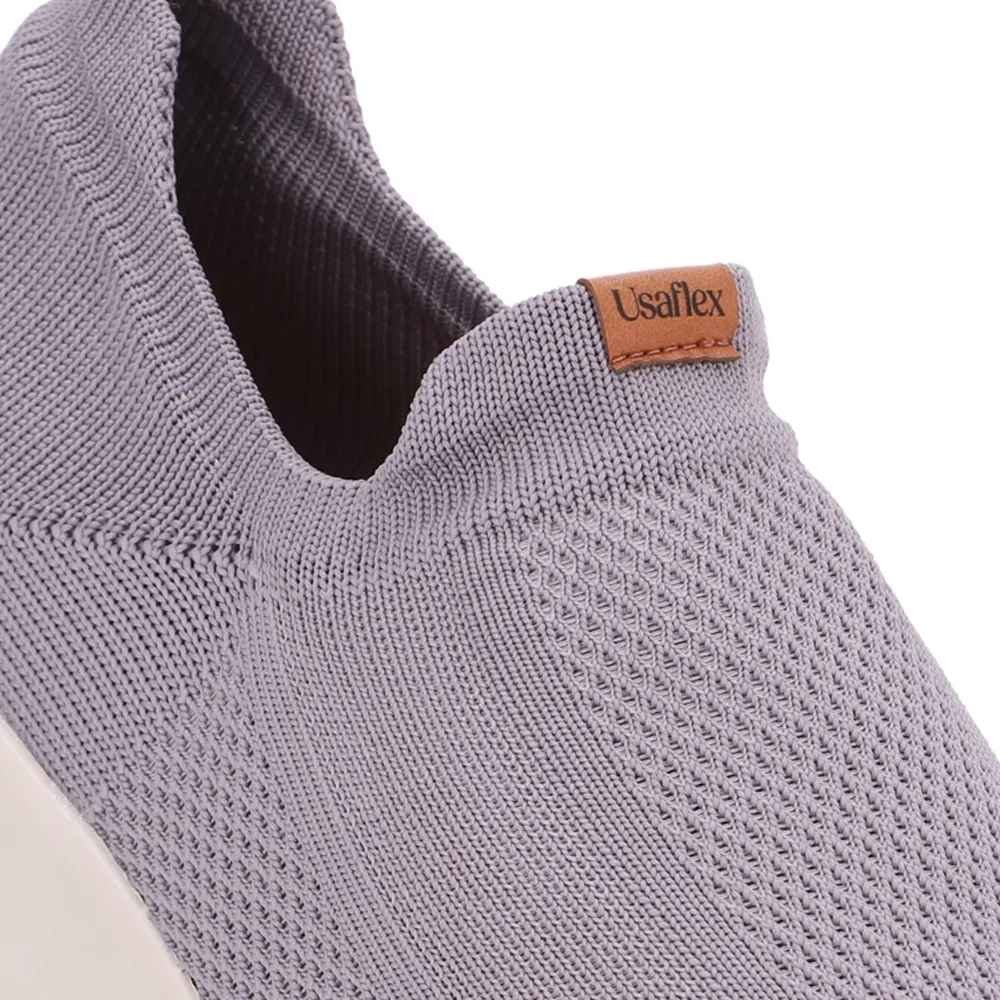 Tênis Casual Feminino Tricot Cinza Usaflex UD03005 Cinza 2