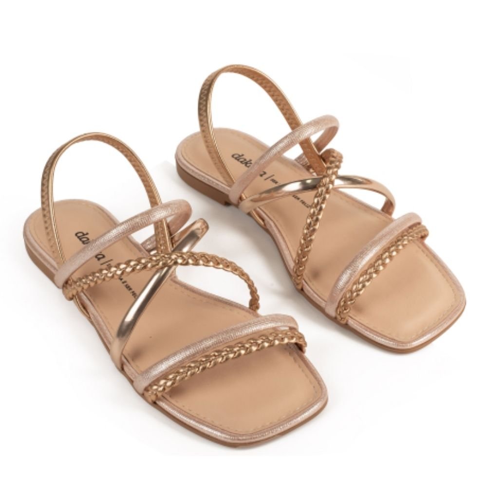 Sandália Rasteira Feminina Rose Metal Dakota Y9352-0002 Dourado 4