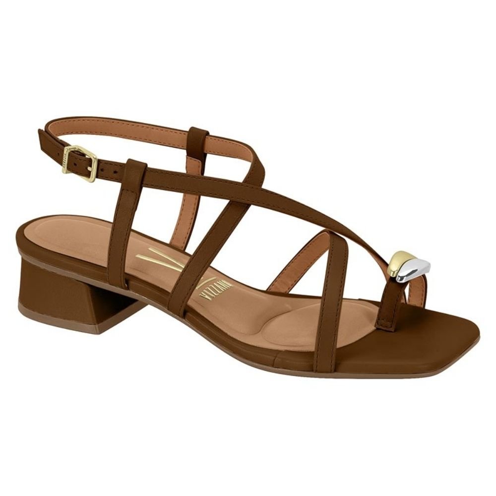 Sandália Feminina Salto Bloco Capuccino Vizzano 6454.123