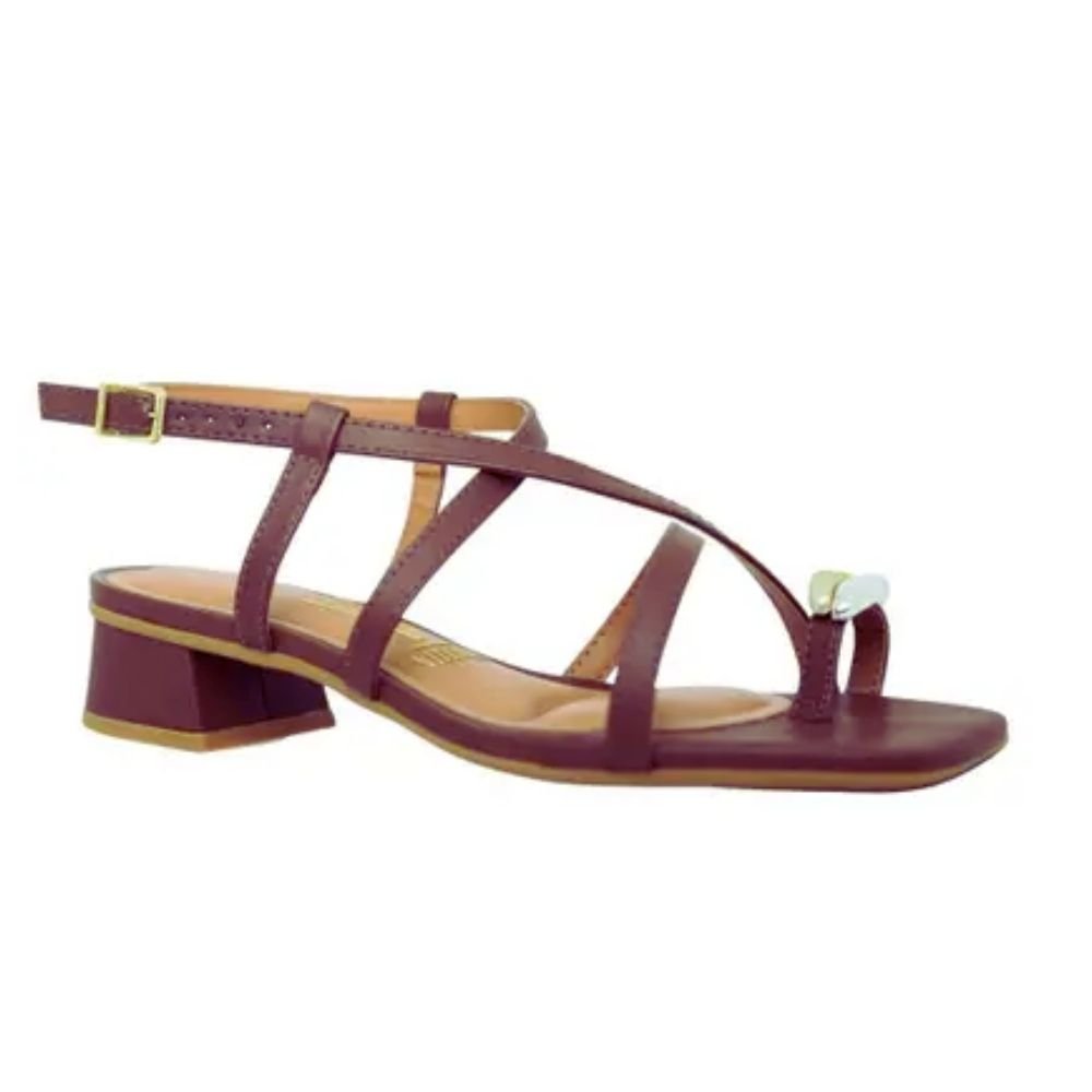 Sandália Feminina Salto Bloco Capuccino Vizzano 6454.123 Marrom 2