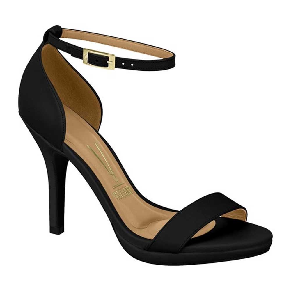 Sandália Feminina Salto Alto Pelica Preto Vizzano 6210.655