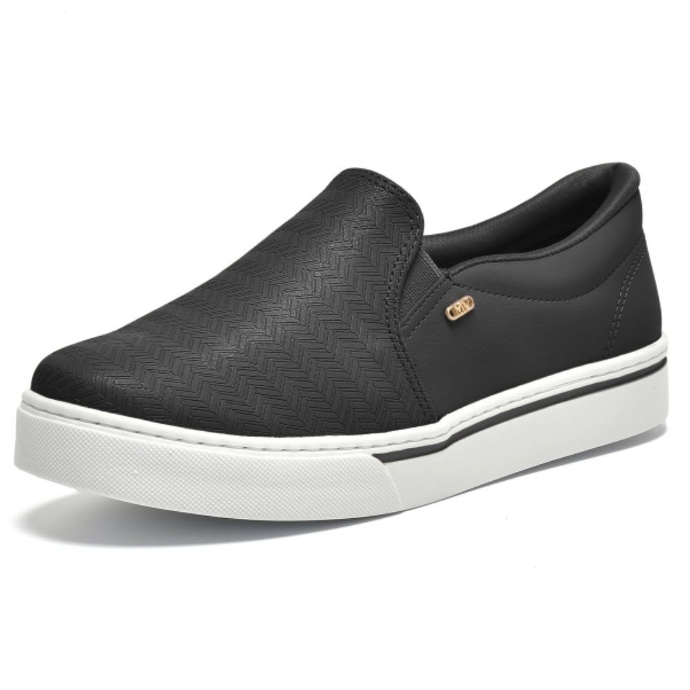Tênis Feminino Slip On Napa Tricot Preto Via Marte 016-023-01 Preto 2