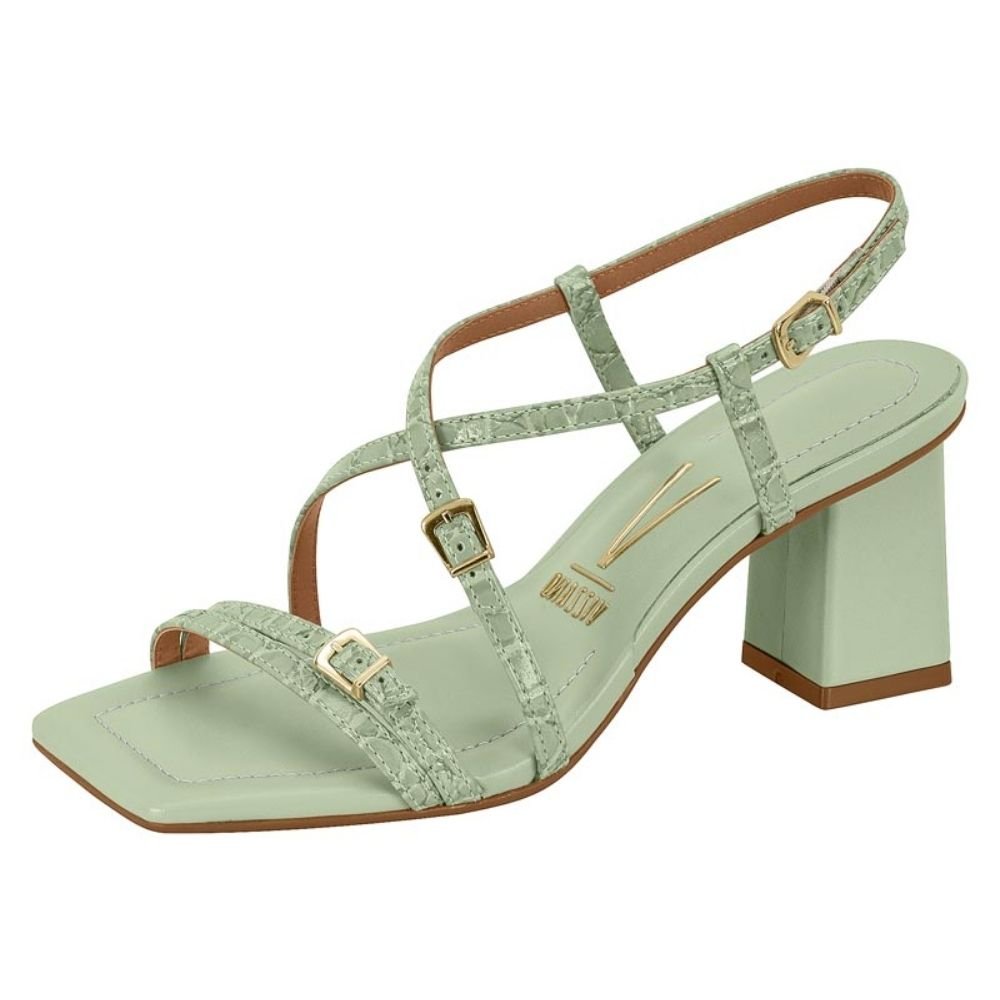 Sandália Feminina Salto Bloco Verde Luna Vizzano 6455.136 Verde 2
