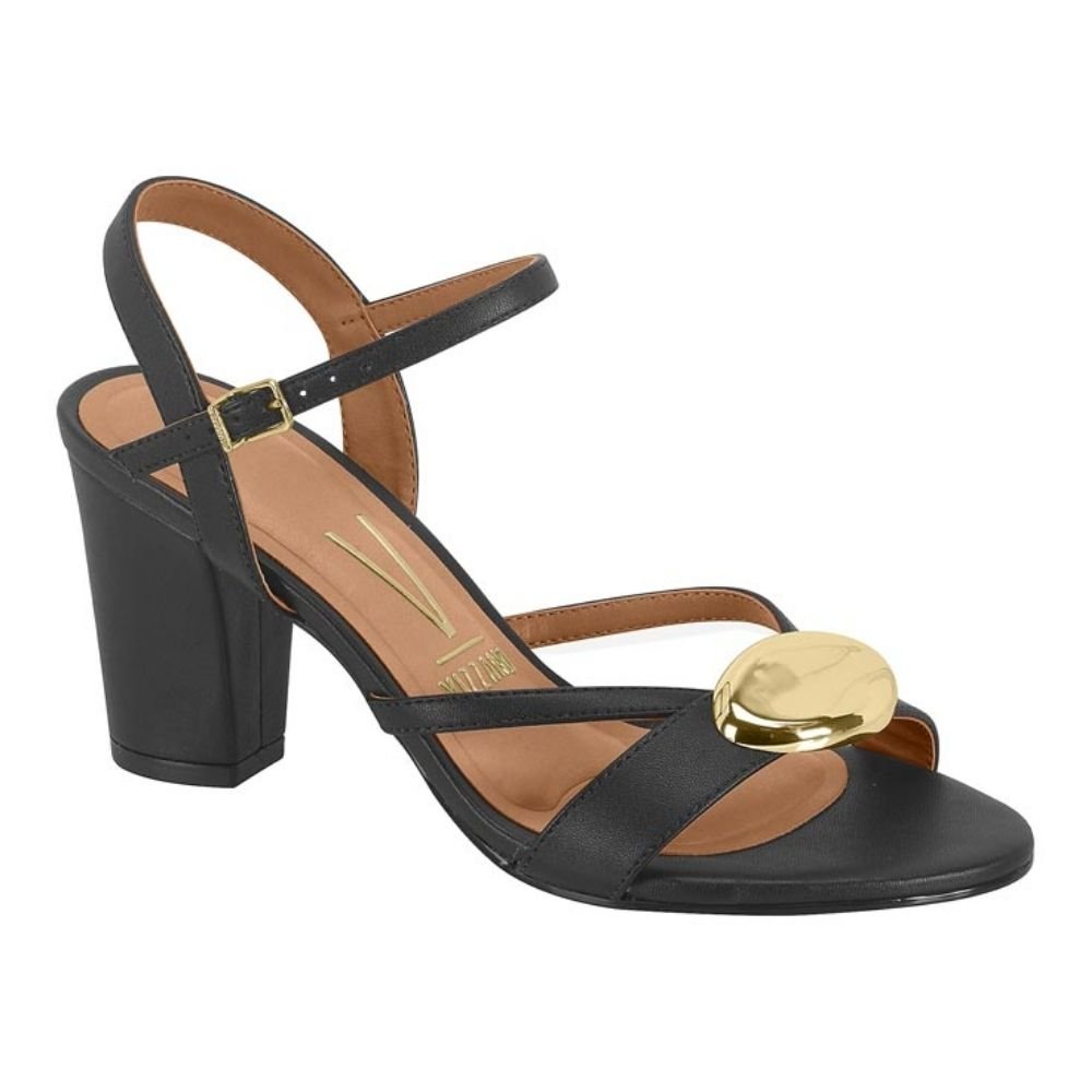 Sandália Feminina Salto Bloco Preto Vizzano 6262.1033