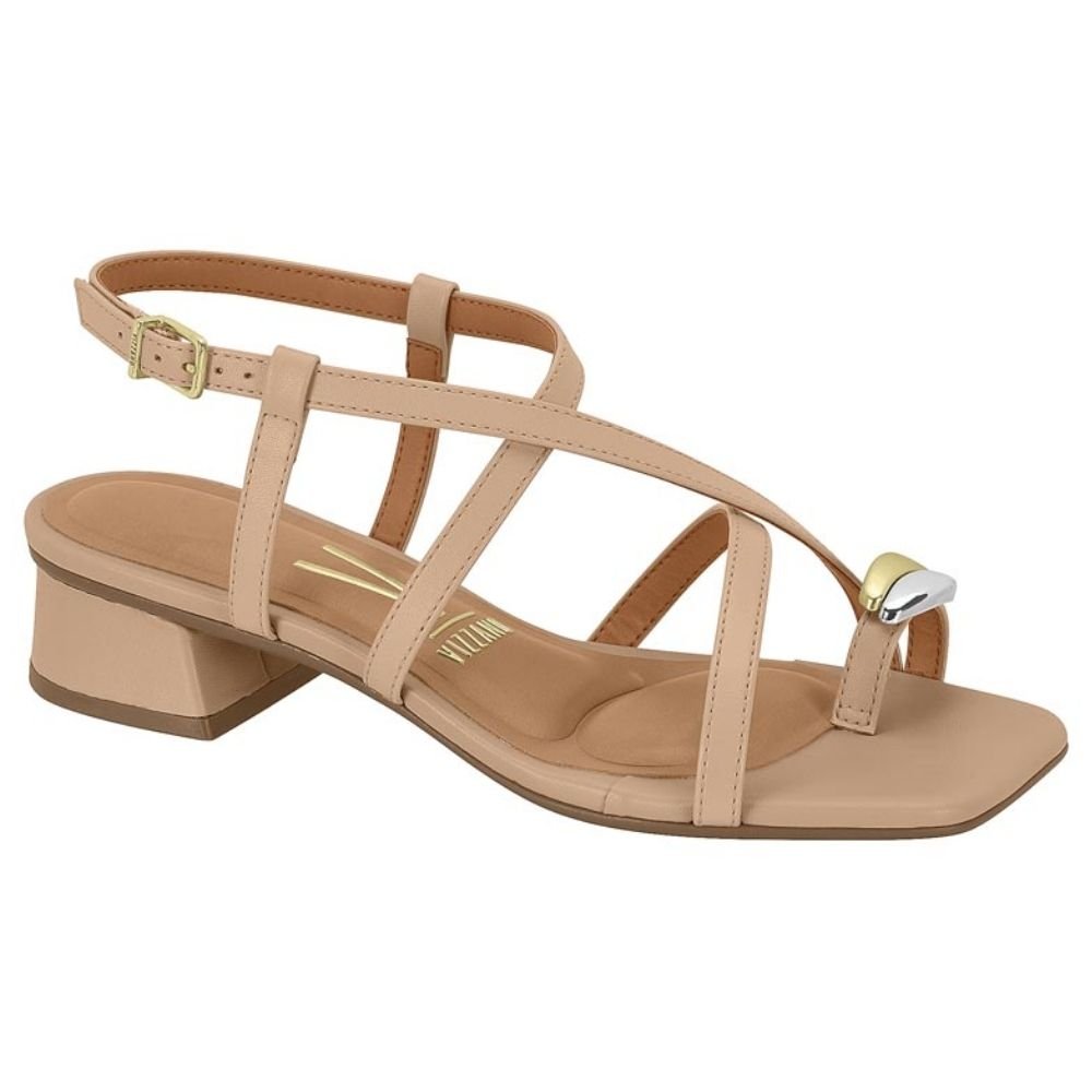 Sandália Feminina Salto Bloco Bege Vizzano 6454.123
