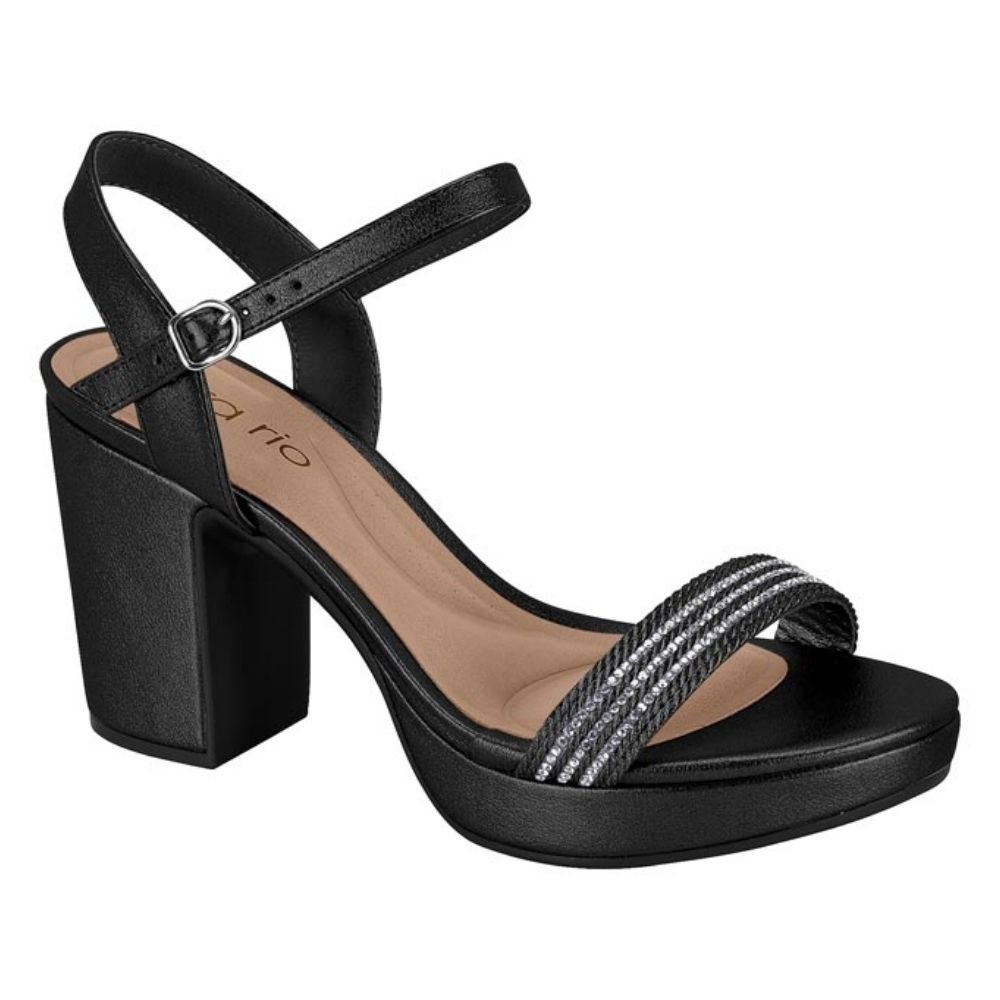 Sandália Feminina Meia Pata Preto Grafite Beira Rio 8371.222