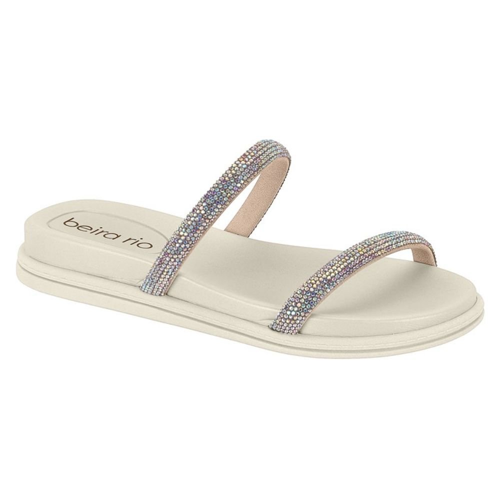 Chinelo Flatform Aurora Boreal Branco Off Beira Rio 8488.105