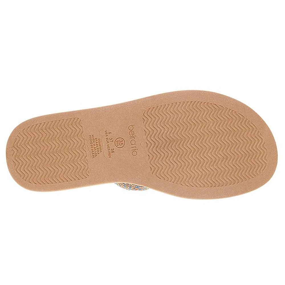 Chinelo Flatform Brilho Azul Verde Ouro Rosado Beira Rio 8488.105 Bege 4