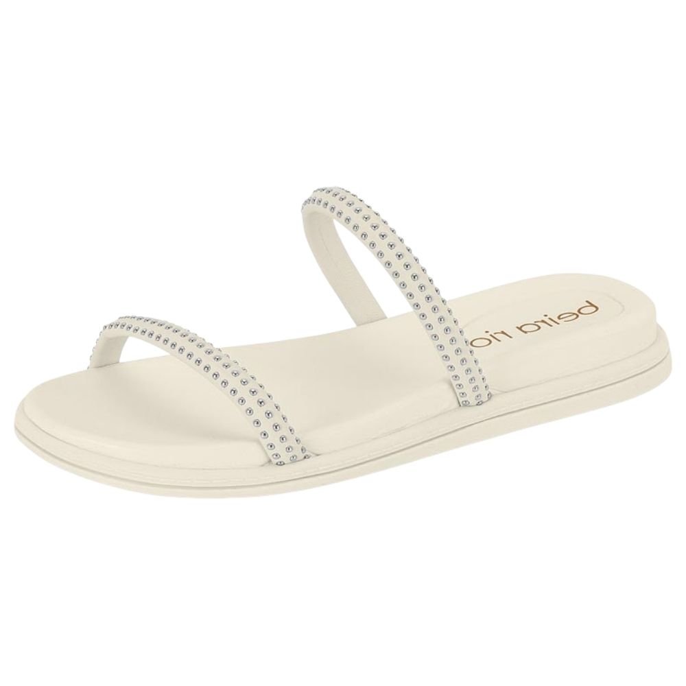 Chinelo Flatform Tira Dupla Branco Off Niquel Beira Rio 8488.105