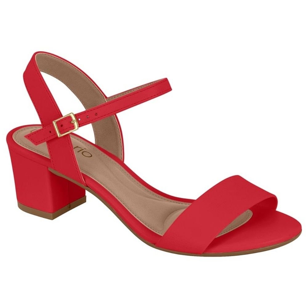 Sandália Feminina Salto Bloco Vermelho Beira Rio 8246.1176