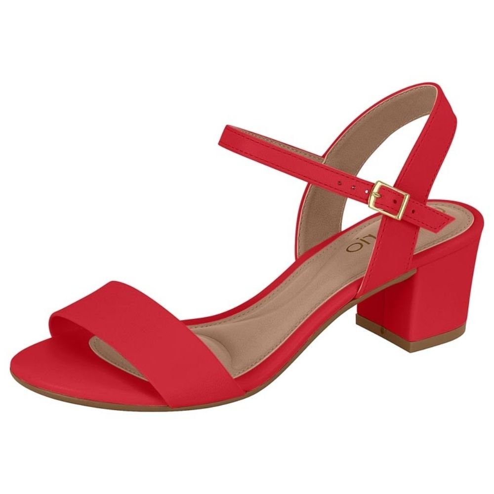Sandália Feminina Salto Bloco Vermelho Beira Rio 8246.1176 Vermelho 2