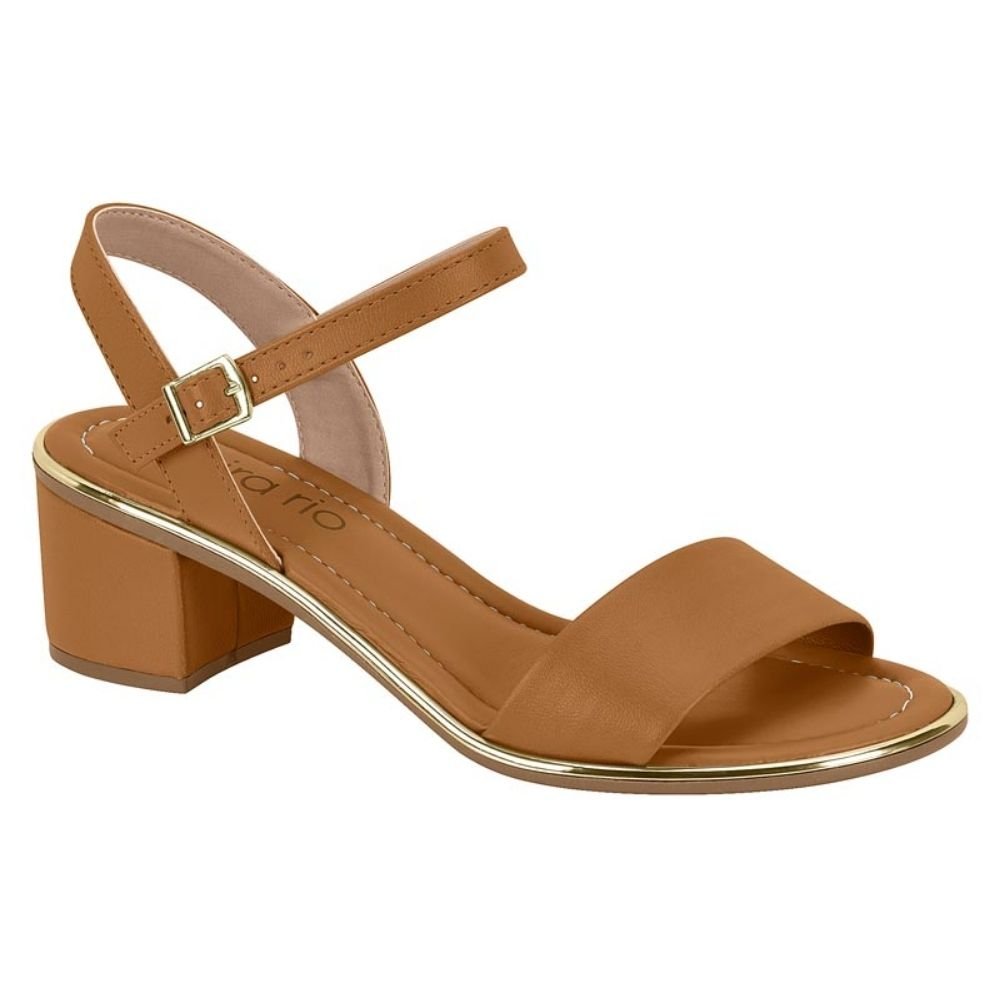 Sandália Feminina Salto Bloco Camel Beira Rio 8379.203